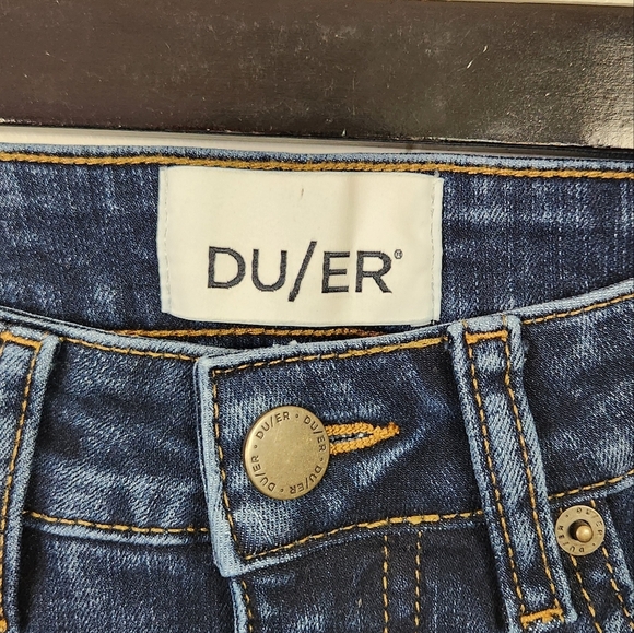 DU/ER Womens Dark Wash High Waisted Rise Skinny Jeans Stretchy Denim 26x31 - Picture 7 of 14